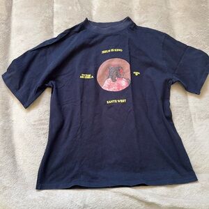 Kanye West Jesus Is King Merch T Shirt Mens Navy Blue Made in USA Size L